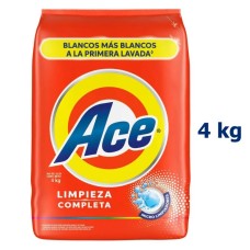 Detergente en Polvo Ace Limpieza Completa Bolsa 4 Kilos