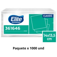 Paquete Servilletas Blancas Elite Cortadas x 1000 unidades (361646)