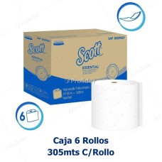 Papel Toalla Jumbo Scott Airflex Blanco 305 Metros Caja x 6 Rollos 30229431