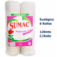 Papel Toalla Jumbo Sumac Ecologico Liso Paquete x 6 Rollos