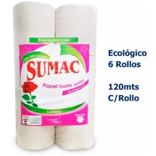 Papel Toalla Jumbo Sumac Ecologico Liso Paquete x 6 Rollos
