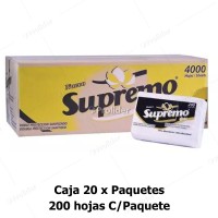 Caja Papel Interfoliado Supremo Blanco x 20 Paquetes de 200 unidades