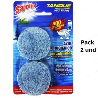 Pastilla Tanque WC Sapolio 45 gr Azul Paquete x 2 unidades