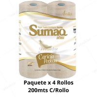 Papel Toalla Jumbo Sumac Ecologico Gofrado 200 Metros Paquete x 4 Rollos