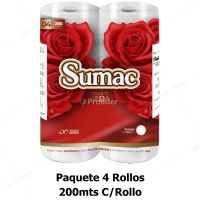 Papel Toalla Jumbo Sumac Blanco Gofrado 200 Metros Paquete x 4 Rollos