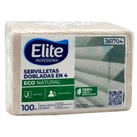 Paquete Servilletas Ecologicas Elite Dobladas en 4 x 100 unidades (361704)