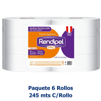 Papel Higiénico Jumbo Rendipel 245 Metros Paquete x 6 Rollos