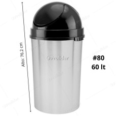 Papelera Vaivén Reyplast Metalizada Cosmos Redondo N° 80 de 60 Litros