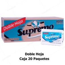 Caja Papel Interfoliado Supremo Doble Hoja x 20 Paquetes 23.5 x 23 cm