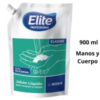 Jabón Líquido Elite Sachet 900 ml Con Glicerina Para Manos y Cuerpo