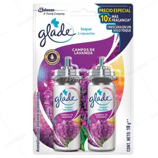 Repuesto Ambientador Toque Glade Paquete x 2 unidades Lavanda