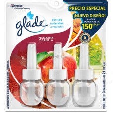 Repuesto Aceite Eléctrico Glade Paquete x 3 unidades Manzana Y Canela