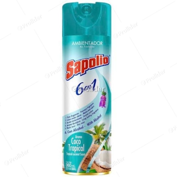 Ambientador En Spray Sapolio frasco 360 ml Coco Tropical
