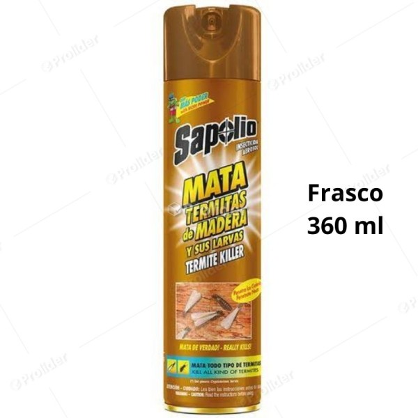 Insecticida En Spray Sapolio Frasco 360 ml Mata Polillas de Madera Termitas