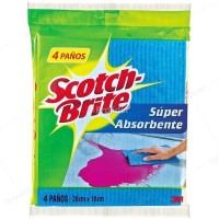 Paños Absorventes Scotch Brite Colores Wetex Paquete x 4 unidades