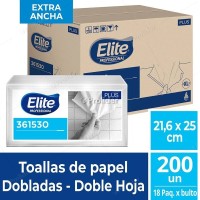 Caja Papel Interfoliado Elite Blanco XL 18 Paquetes de 200 unidades