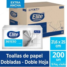 Caja Papel Interfoliado Elite Blanco XL 18 Paquetes de 200 unidades