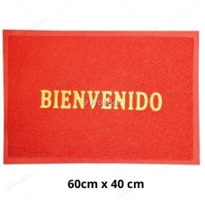Felpudo para piso con Letras Bienvenido 60 cm x 40 cm Rojo