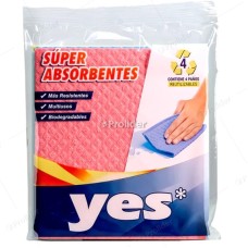 Paños Absorventes Yes Colores Wetex Paquete x 4 unidades