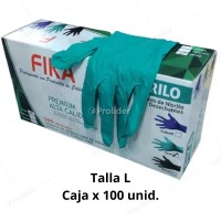 Guantes de Nitrilo Alto Riesgo Verde Talla L Caja x 100 unidades