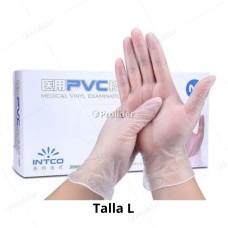 Guantes de Vinilo Transparente Talla L Caja x 100 unidades