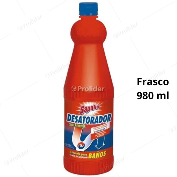 Desatorador Sapolio Frasco 980 ml Baño (Rojo)