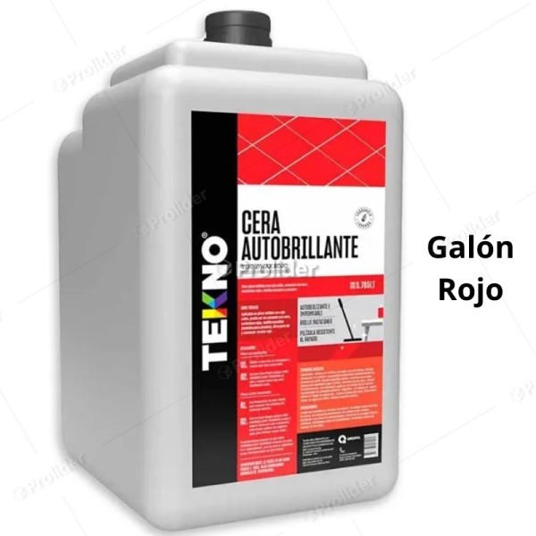 Cera Autobrillante Tekno Galón 3785 ml Rojo