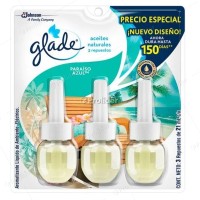 Repuesto Aceite Eléctrico Glade Paquete x 3 unidades Paraíso Azul