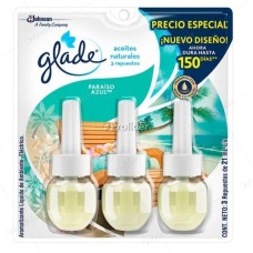 Repuesto Aceite Eléctrico Glade Paquete x 3 unidades Paraíso Azul