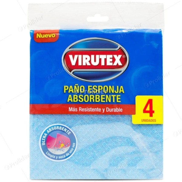 Paños Absorventes Virutex Colores Paquete x 4 und