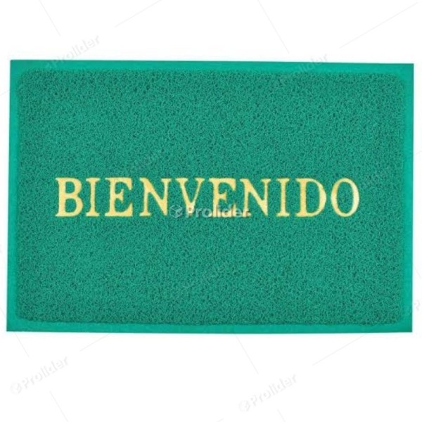 Felpudo para piso con Letras Bienvenido 60 cm x 40 cm Verde