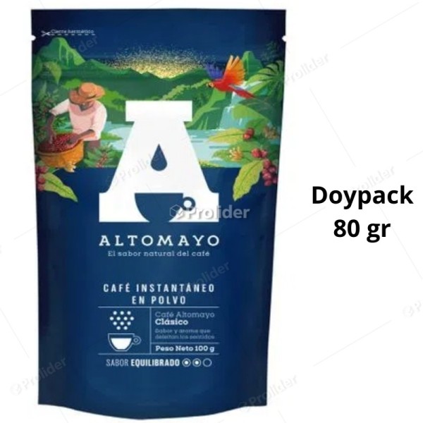 Café Instantáneo Altomayo Clásico Doypack 80 gr Azul