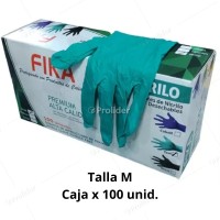 Guantes de Nitrilo Alto Riesgo Verde Talla M Caja x 100 unidades