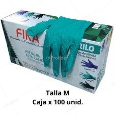 Guantes de Nitrilo Alto Riesgo Verde Talla M Caja x 100 unidades