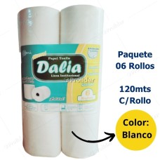 Papel Toalla Jumbo Dalia Blanco Gofrado Paquete x 6 Rollos