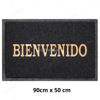 Felpudo para piso con Letras Bienvenido 90 cm x 50 cm Negro