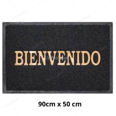 Felpudo para piso con Letras Bienvenido 90 cm x 50 cm Negro