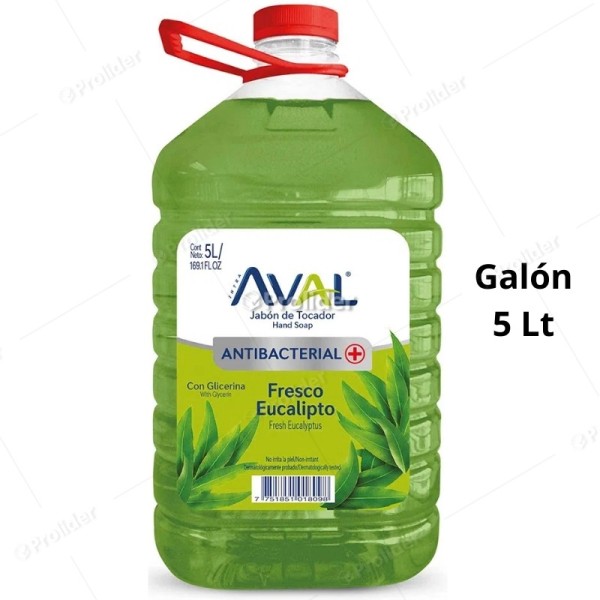Jabón Líquido Aval Antibacterial Galón 5 Litros Eucalipto