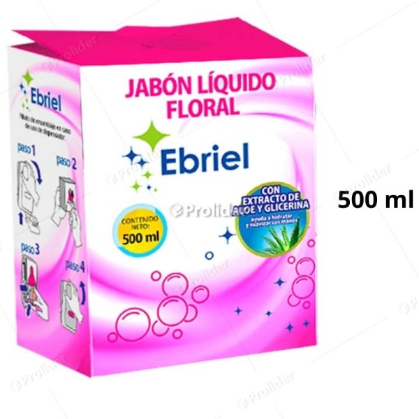 Jabón Líquido Ebriel Recarga Sachet 500 ml Floral
