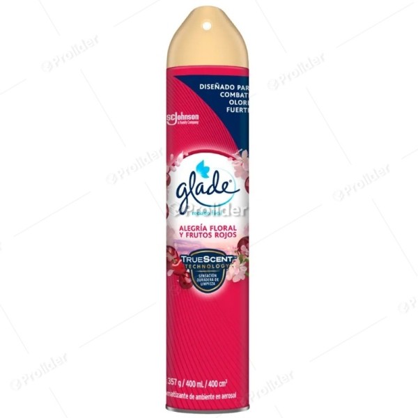 Ambientador En Spray Glade frasco 400 ml Alegría Frutos Rojos