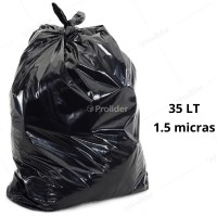 Bolsas Plásticas Negras Gruesas / 1.5 Micras / 35 Litros / 100 unidades
