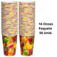 Vasos Polipapel Con Diseño Para Jugo 16 Onzas Paquete x 50 unidades