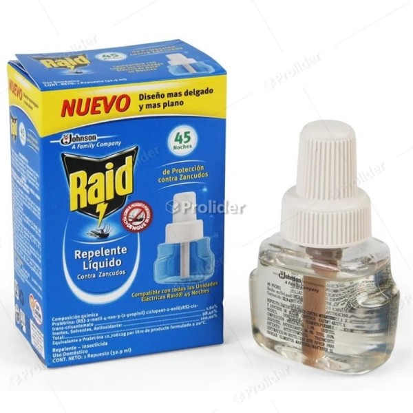 Repuesto Insecticida Raid Líquido 45 Noches