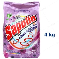 Detergente en Polvo Sapolio Bolsa 4 Kilos Floral (Morado)