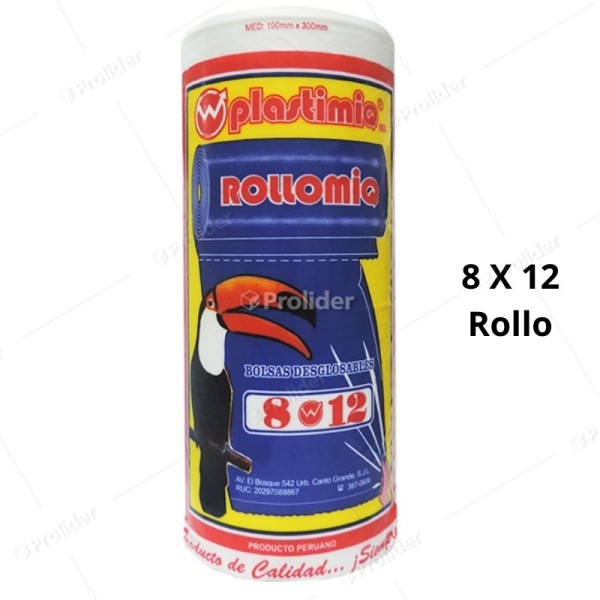Bolsas Plásticas Transparentes en Rollo / 8 x 12 / 100 unidades