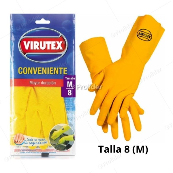 Guantes Domésticos Virutex Conveniente Talla 8 (M) Amarillo