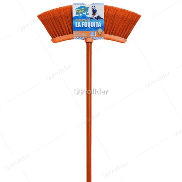 Escoba de Plástico La Foquita Ancho 38 cm Naranja Fibra Italiana