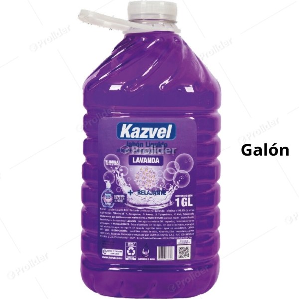 Jabón Líquido Kaz Antibacterial Galón 3.8 Litros Lavanda