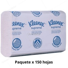 Paquete Papel Interfoliado Kleenex Supreme Blanco de 150 unidades 32 gr
