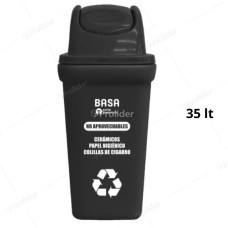 Papelera Vaivén Basa Bodeguita 35 Litros Con Logo Negro (Residuos Generales)